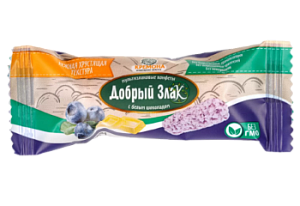 Мультизлаковая конфета Добрый злак с белым шоколадом со вкусом голубики