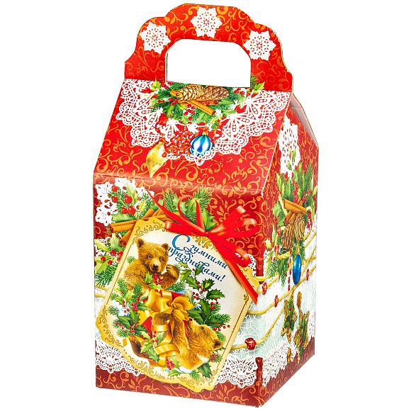 Сладкий новогодний подарок Винтажная открытка